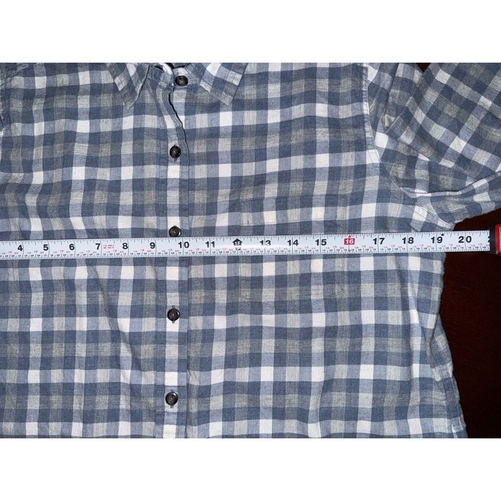Pendleton Women Cotton‎ Lightweight Flannel Shirt Size Petite Large Blue Plaid - Picture 5 of 9